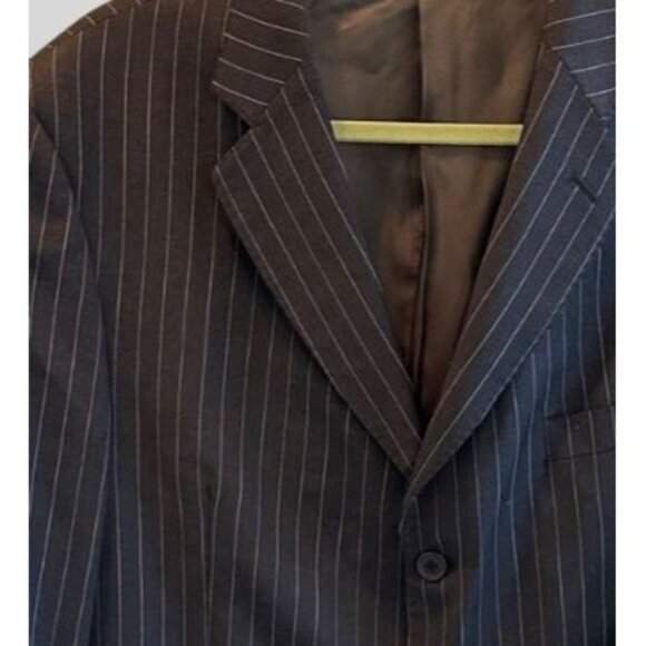 Lanificio F.lli Cerruti Super 110's Men's Jacket / Luxury Italian Wood Black 46R - Picture 14 of 16